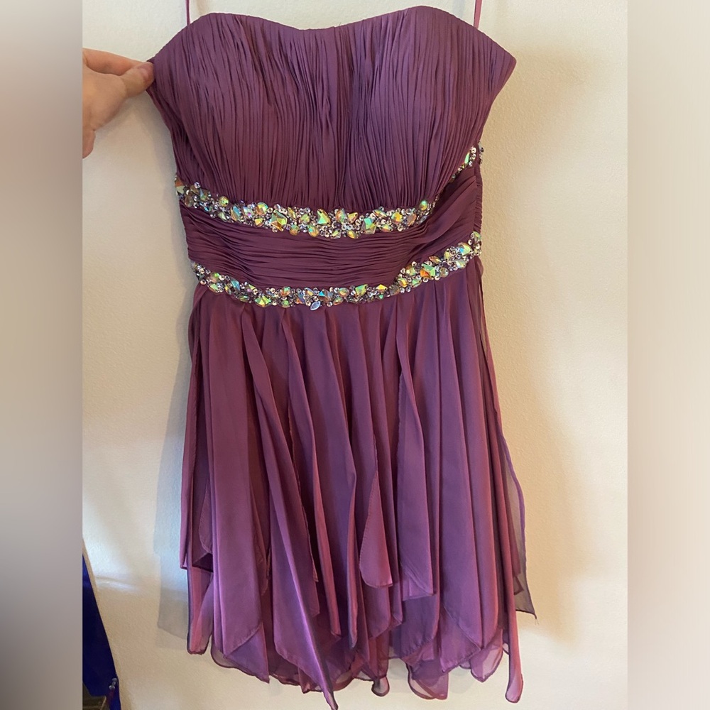 Purple Beaded Formal Dress